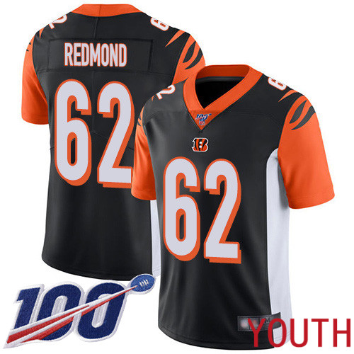 Cincinnati Bengals Limited Black Youth Alex Redmond Home Jersey NFL Footballl #62 100th Season Vapor Untouchable->women nfl jersey->Women Jersey